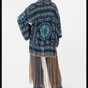 BNWOT Spell Designs Pandora fringe kimono/robe nightshade